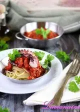 Ricetta spaghetti cremosi al ragù di polpo