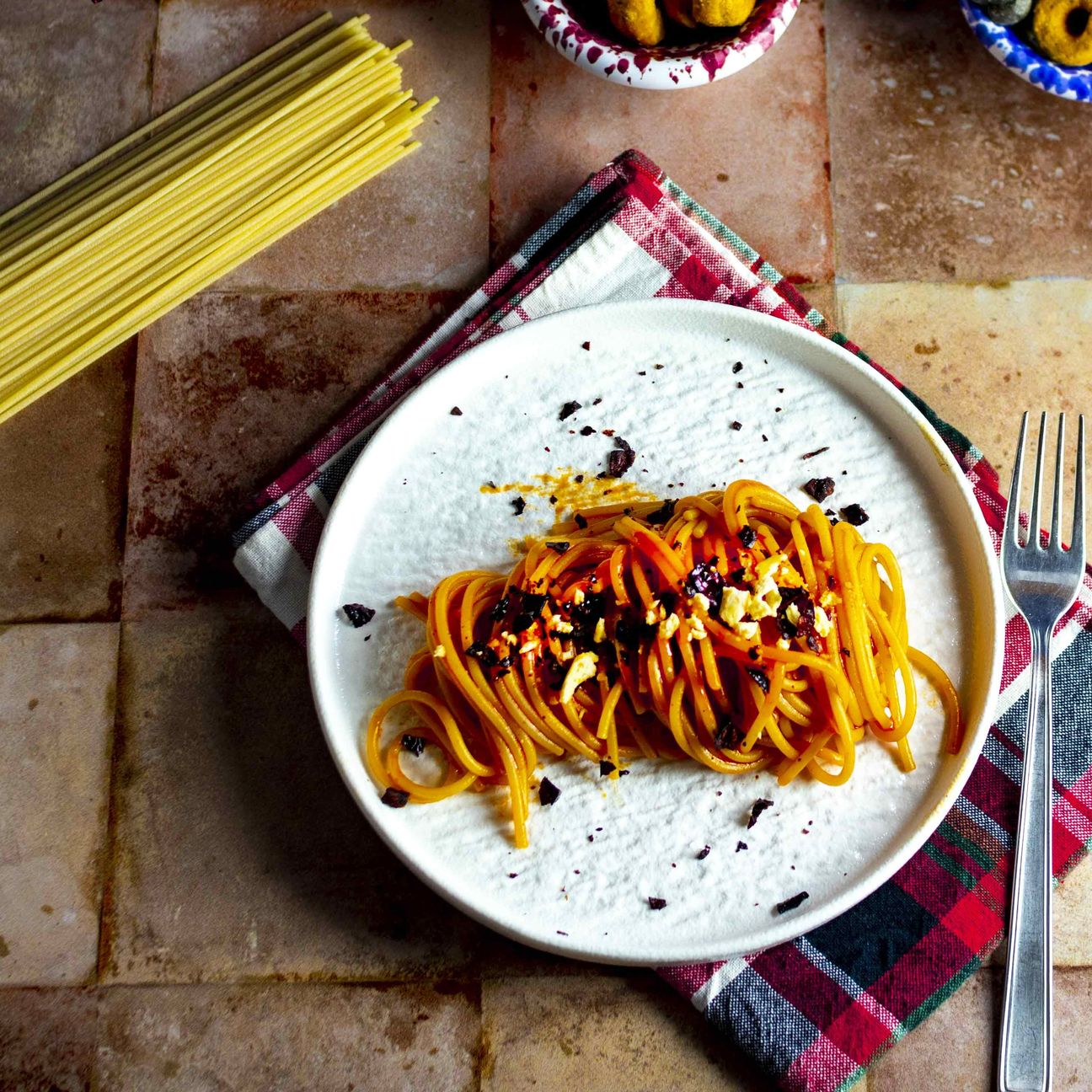 Spaghetti con il peperone crusco