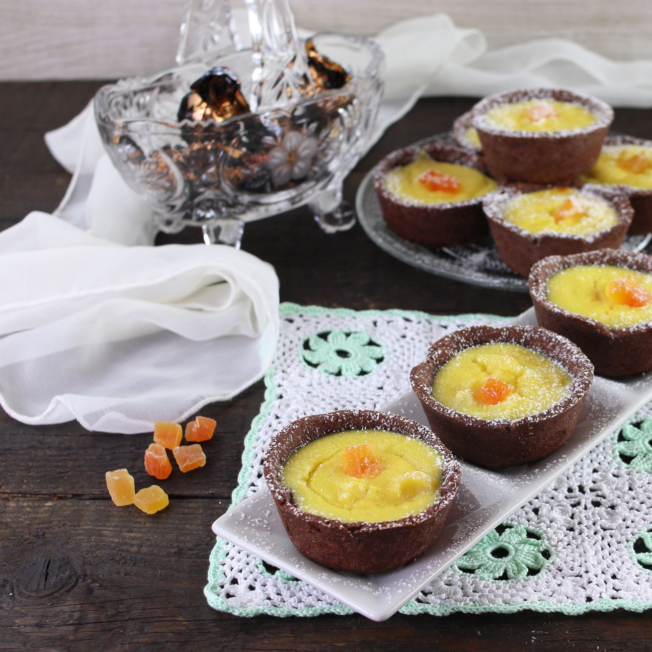 Crostatine al cacao e cardamomo