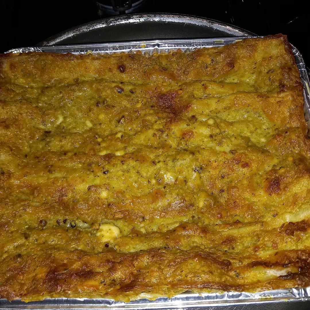 Lasagna salmone e pesto al pistacchio