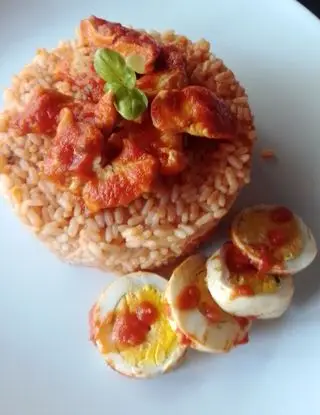 Ricetta Riso al sugo di bocconcini di pollo e uova sode di katiacusano3