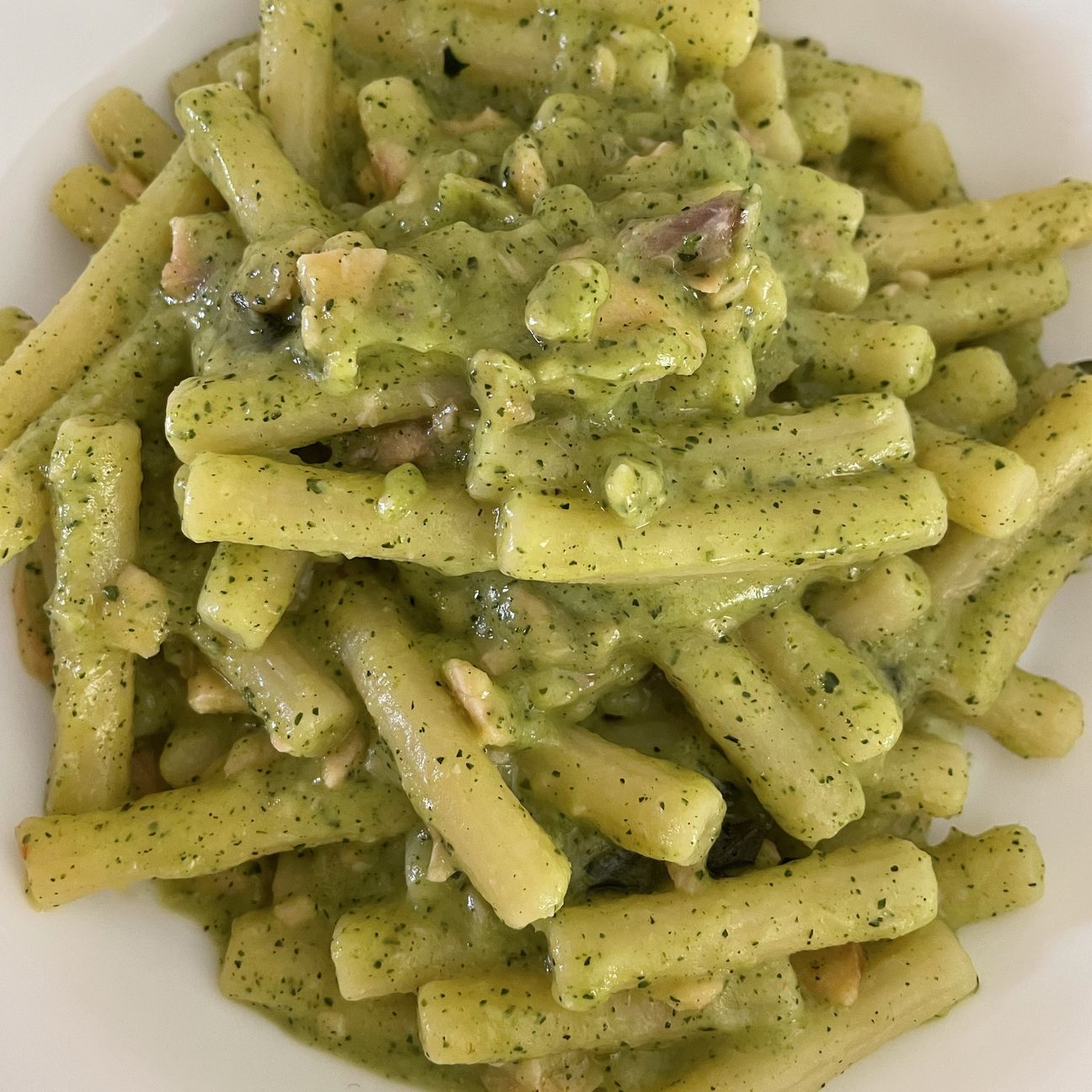 Sedanini con crema di zucchine e salmone