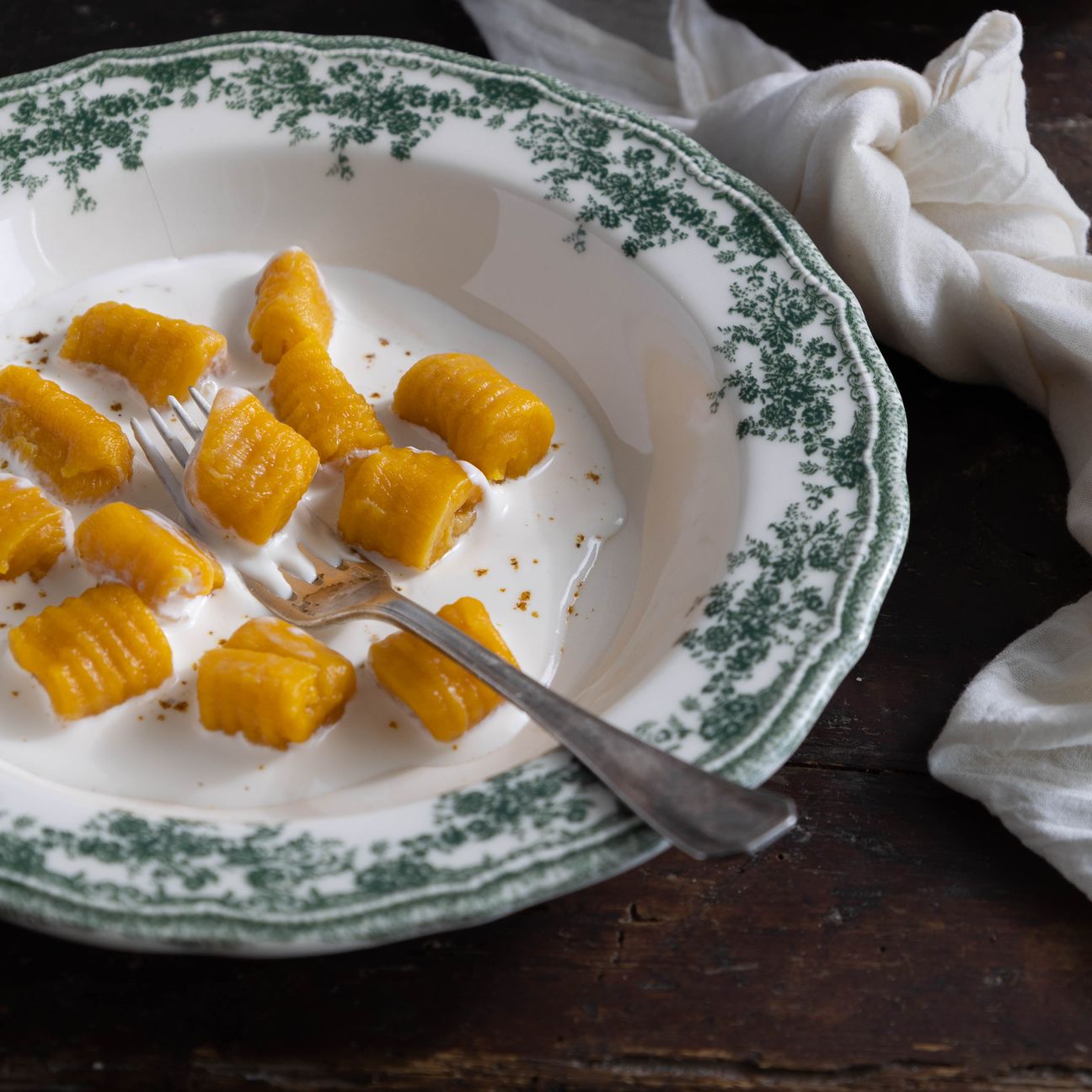 Gnocchi di zucca con crema di taleggio