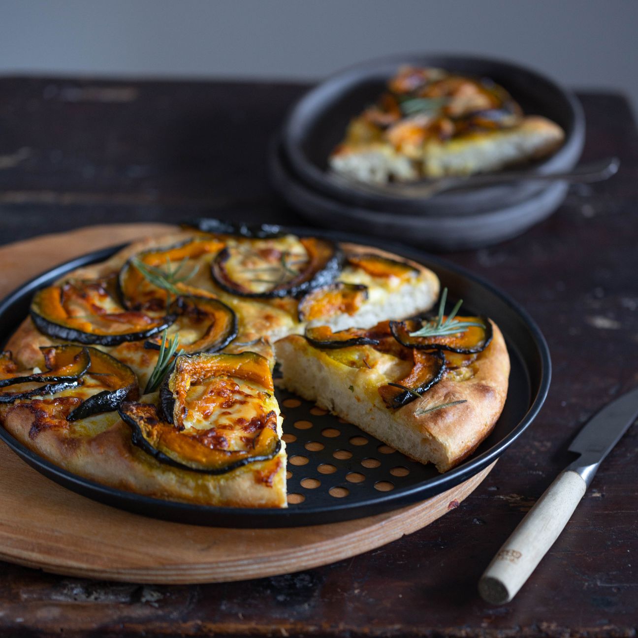 Focaccia con zucca e stracchino