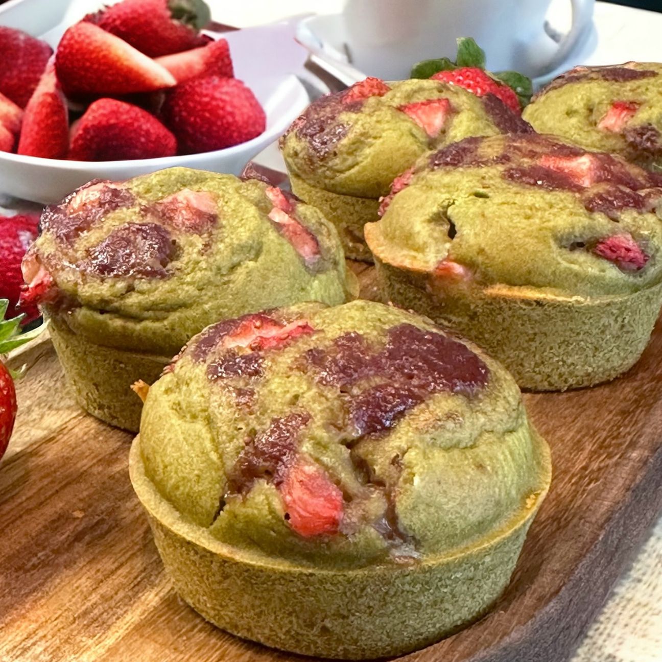 Muffin vegan the matcha e fragole