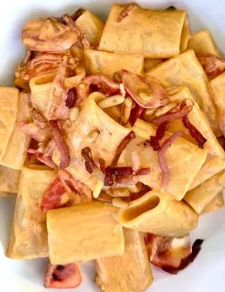 Ricetta Pasta mascarpone, pomodorini, speck croccante e pinoli di taniago74