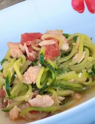 Ricetta Spaghetti di zucchine con salmone e pomodorini di taniago74