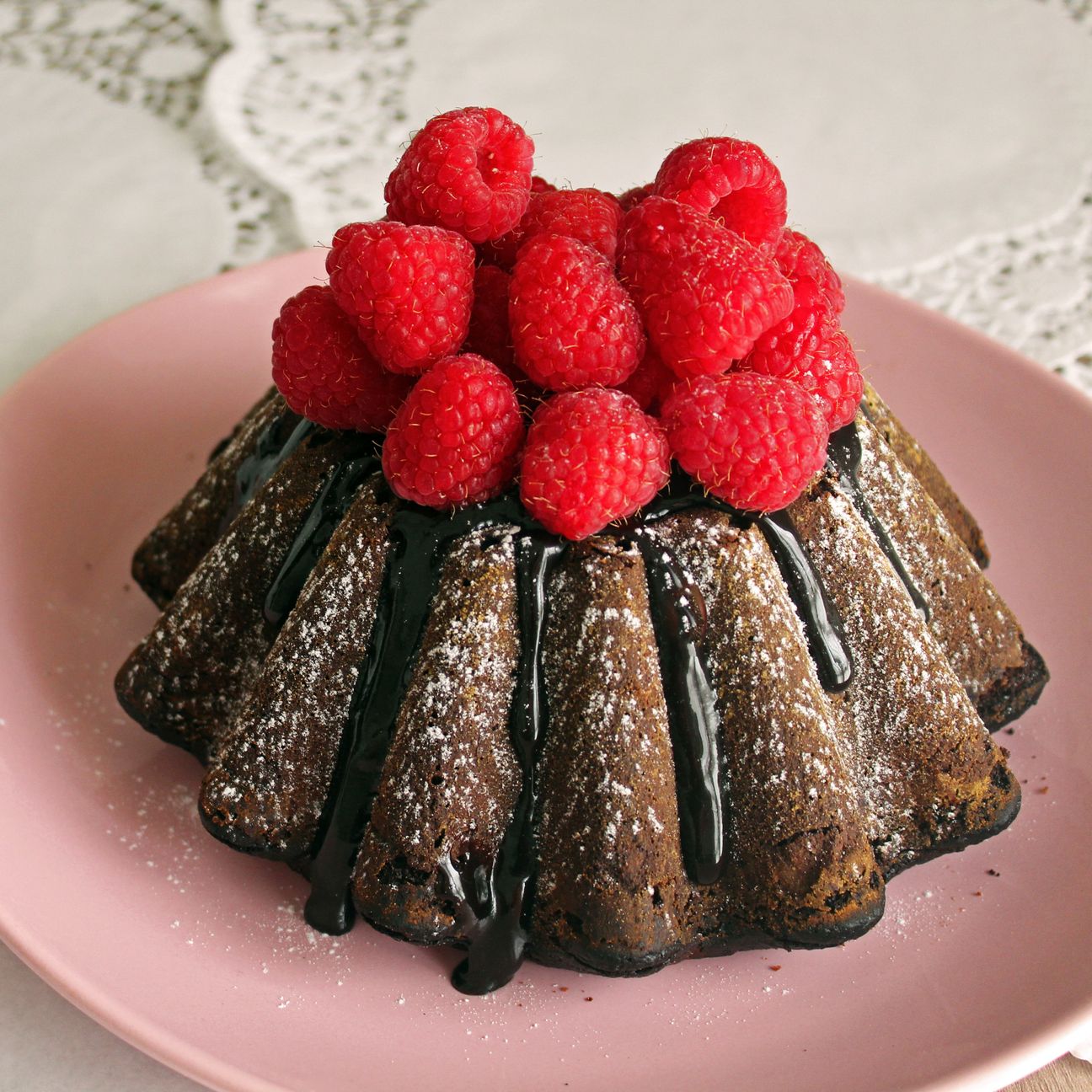 Bundt Cake al cioccolato e lamponi
