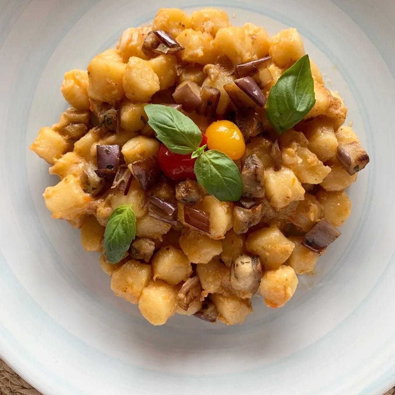 Gnocchetti di patate con melanzane e scamorza affumicata