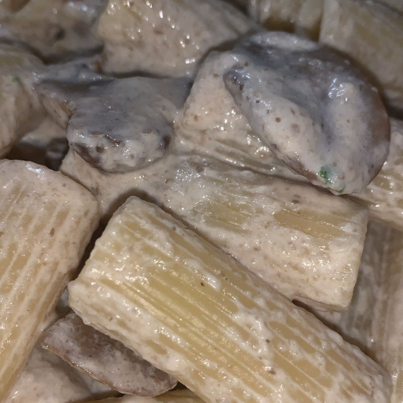 Pasta funghi e panna .