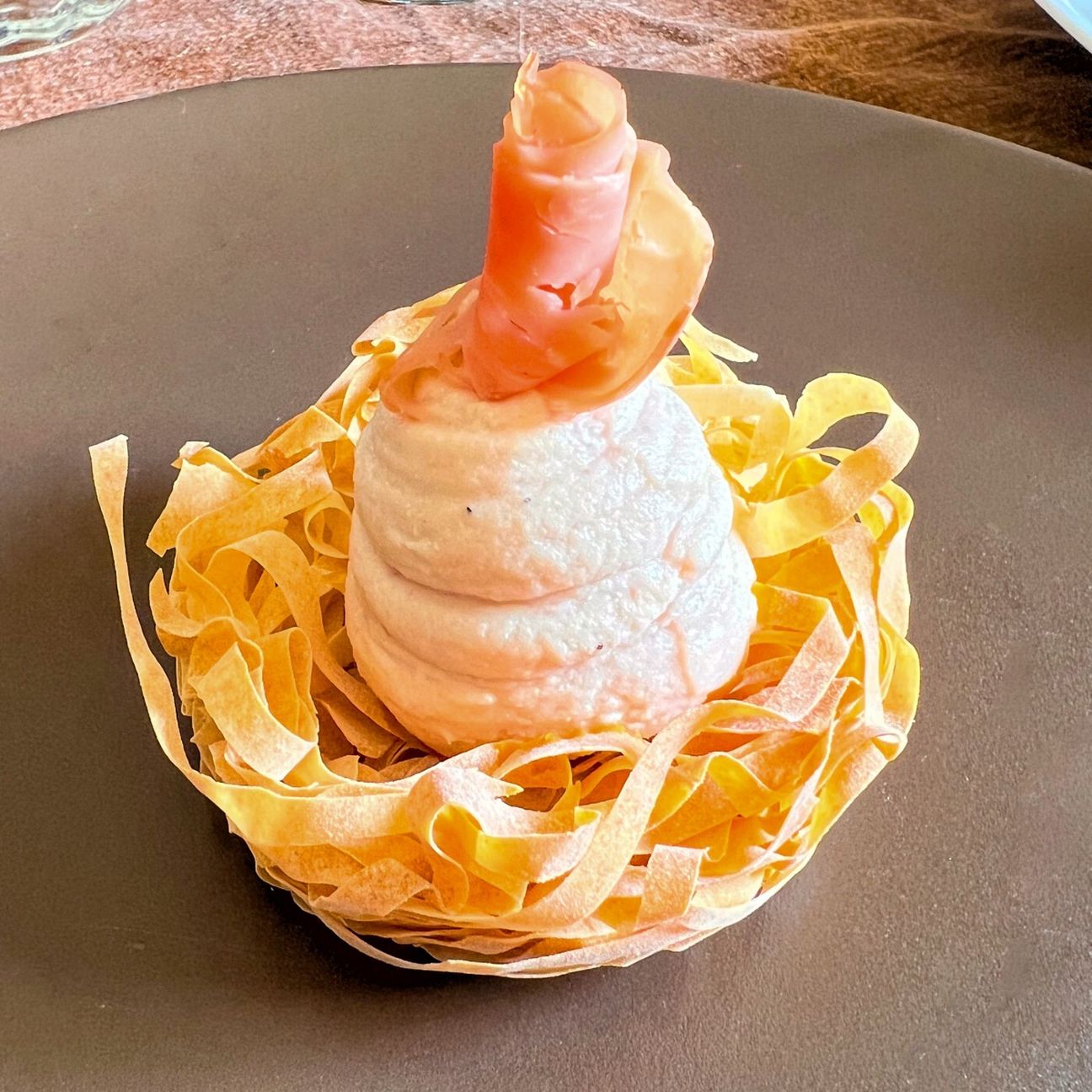 Nidi con mousse di prosciutto cotto e maionese
