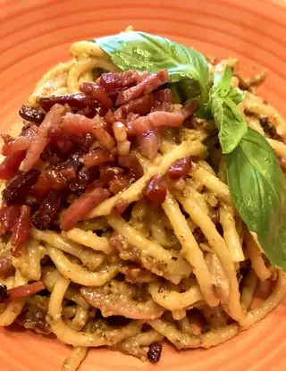 Ricetta Spaghetti con crema di pistacchio e speck di Chiara_96