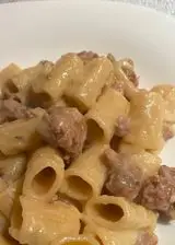 Ricetta Rigatoni crema di patate e salsiccia