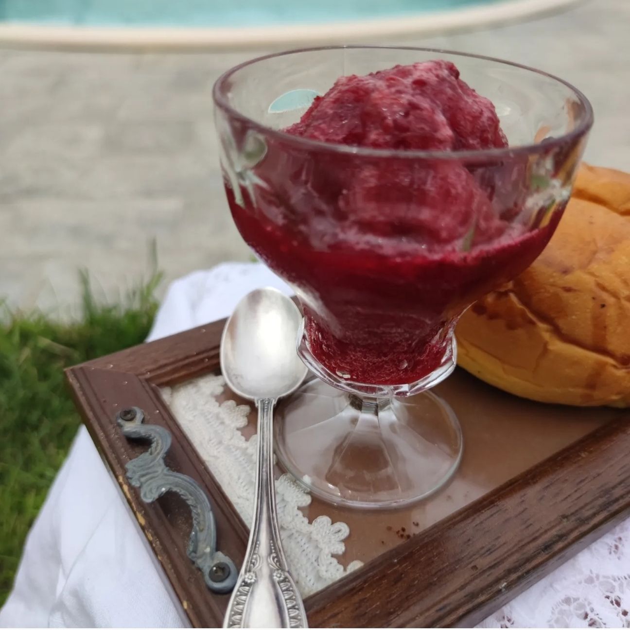 Granita siciliana ai Lamponi senza gelatiera.