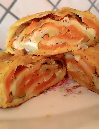 Ricetta Rotolo di pasta sfoglia con zucca cotta al forno. di nunziamarzocco