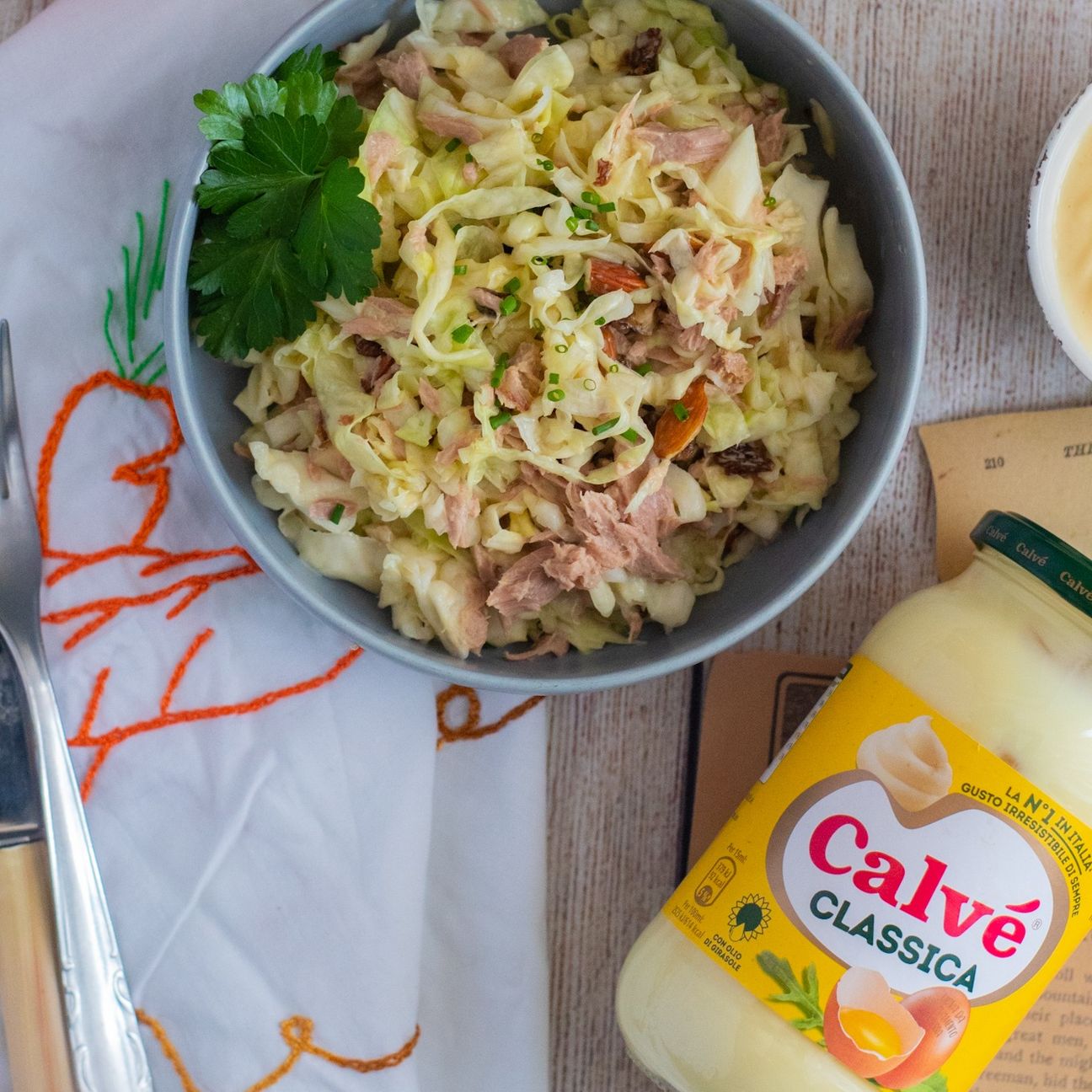 Insalata di Cavolo Cappuccio, Tonno e Maionese Agrumata