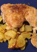 Ricetta Sovracoscia di pollo marinata con patate al forno