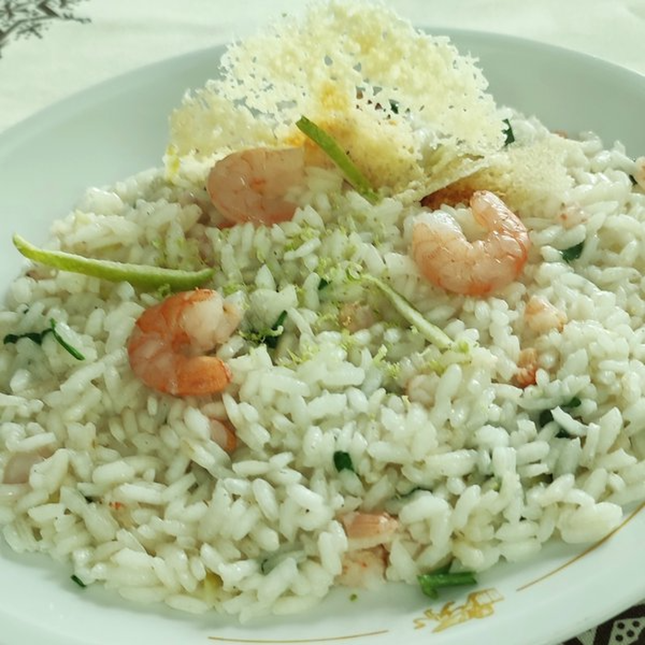 Risotto con limone e gamberetti