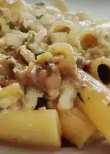 Ricetta Rigatoni al ragù bianco di merluzzo e patate