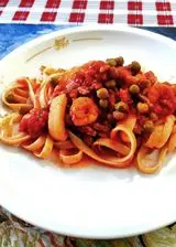 Ricetta Fettuccine terra e mare.