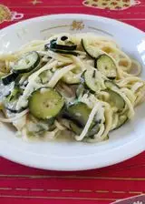 Ricetta Spaghetti con zucchine e provola affumicata.