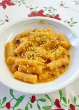 Ricetta Rigatoni con zucca, salsiccia e gorgonzola.