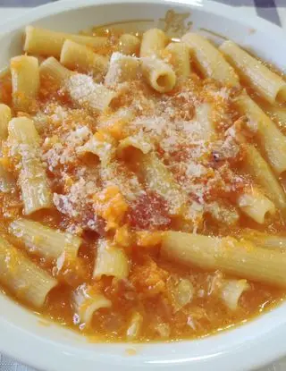 Ricetta Pasta in crema di zucca con speck e acciughe. di ilninotto