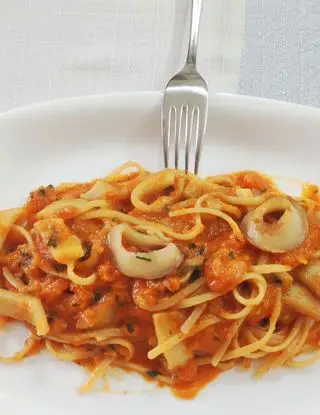 Ricetta Linguine con calamari in crema di zucca di ilninotto