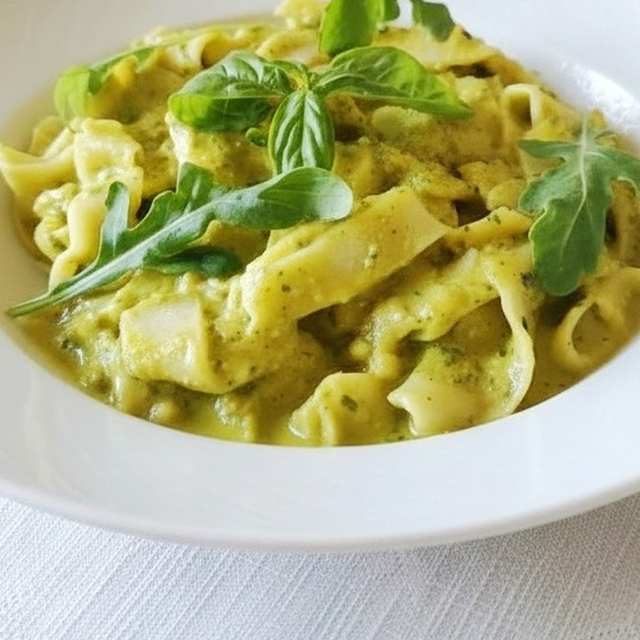 Tagliatelle al pesto di carote, zucchine e verdure.