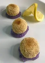 Ricetta Polpette di polpo su purè di patate viola