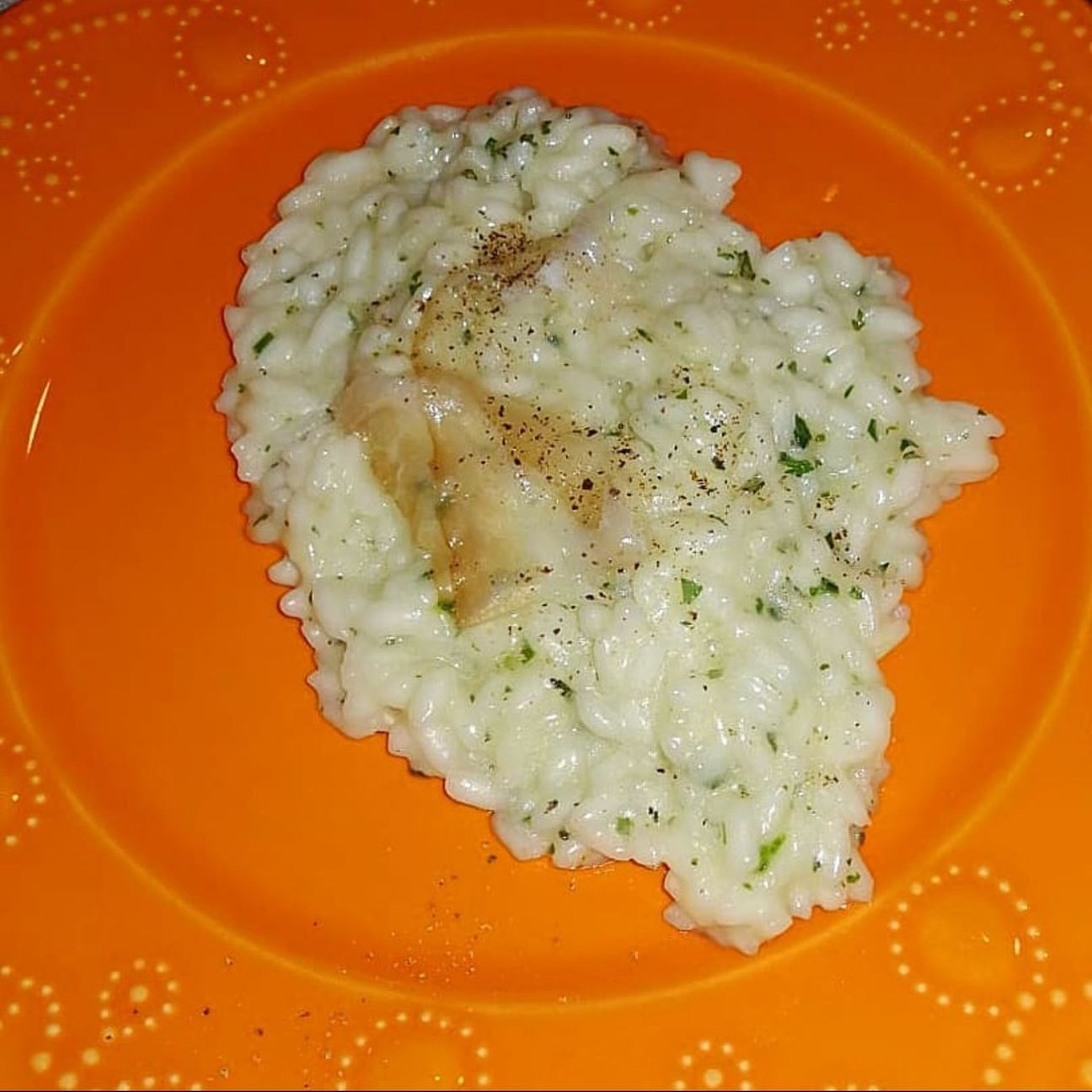 Risotto alle erbe aromatiche e lardo