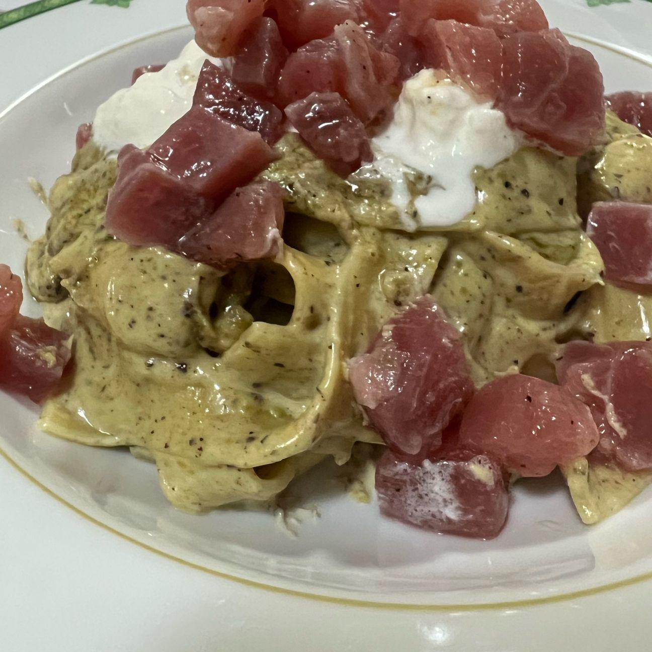 Pappardelle tonno e pistacchi