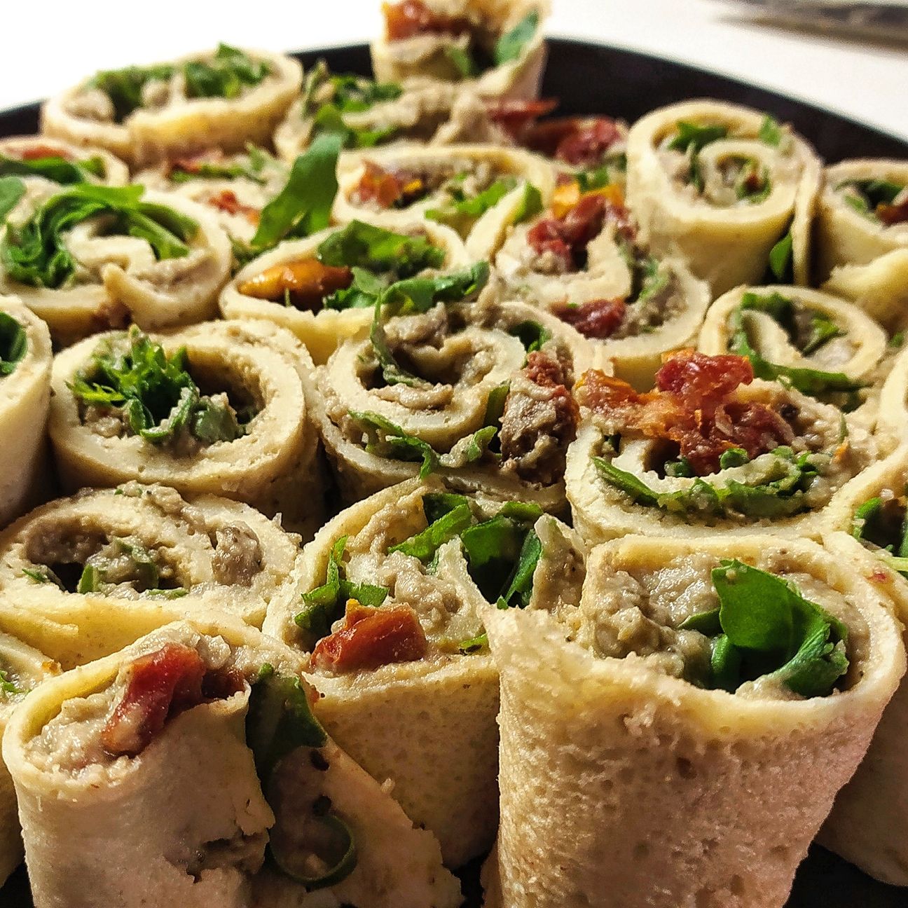 Crepes di ceci a rotolini