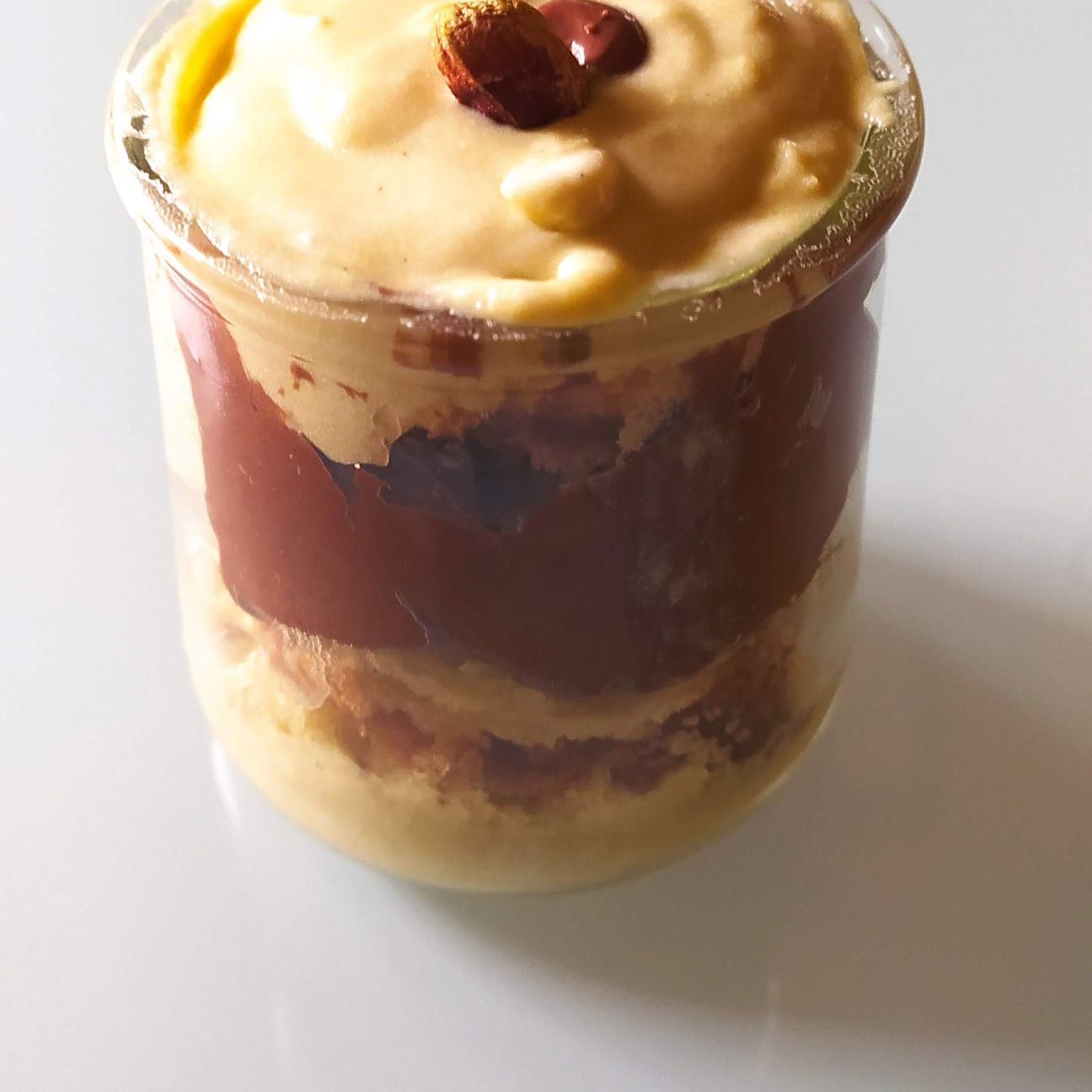 Dessert al pistacchio e crema di nocciole