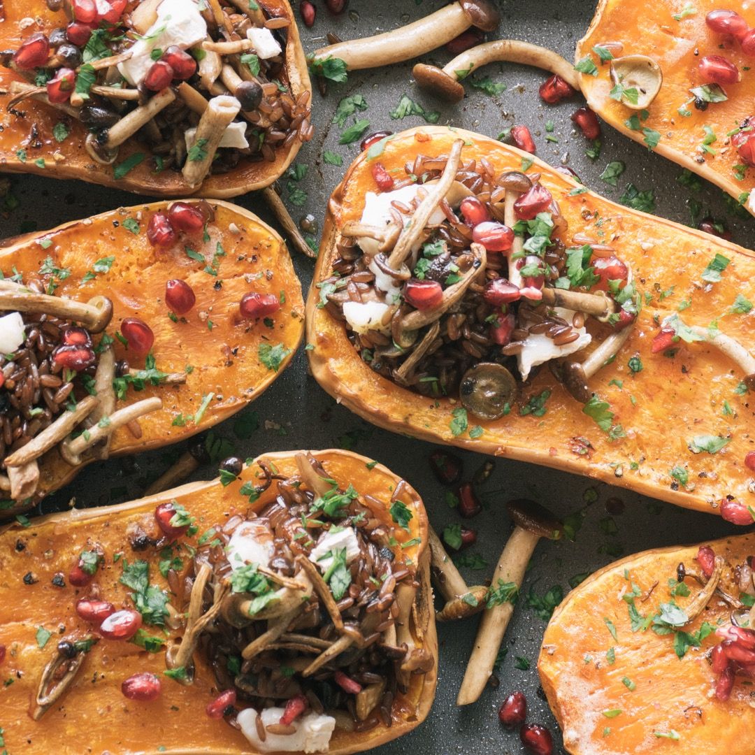 ZUCCA BUTTERNUT AL FORNO CON RISO & FUNGHI