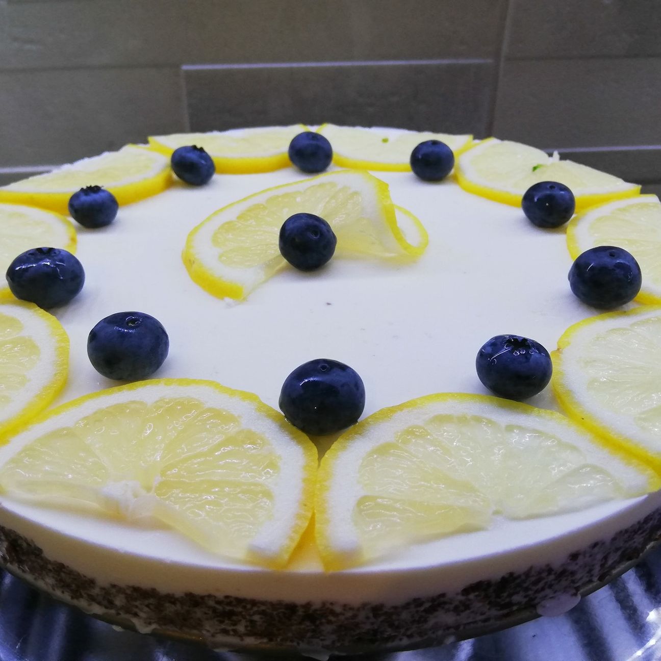 Cheescake limone e mirtilli con yogurt greco