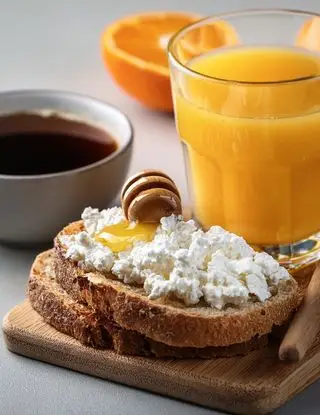 Ricetta Pane, ricotta e miele con spremuta di arancia di matteodospina_elta