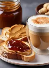 Ricetta Pane, marmellata e burro d'arachidi con latte macchiato