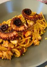 Ricetta Spaghetti con polpo croccante