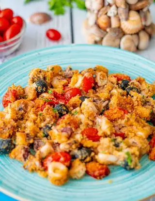 Ricetta anelli e ciuffi di calamari gratinati di Manufoodwriter