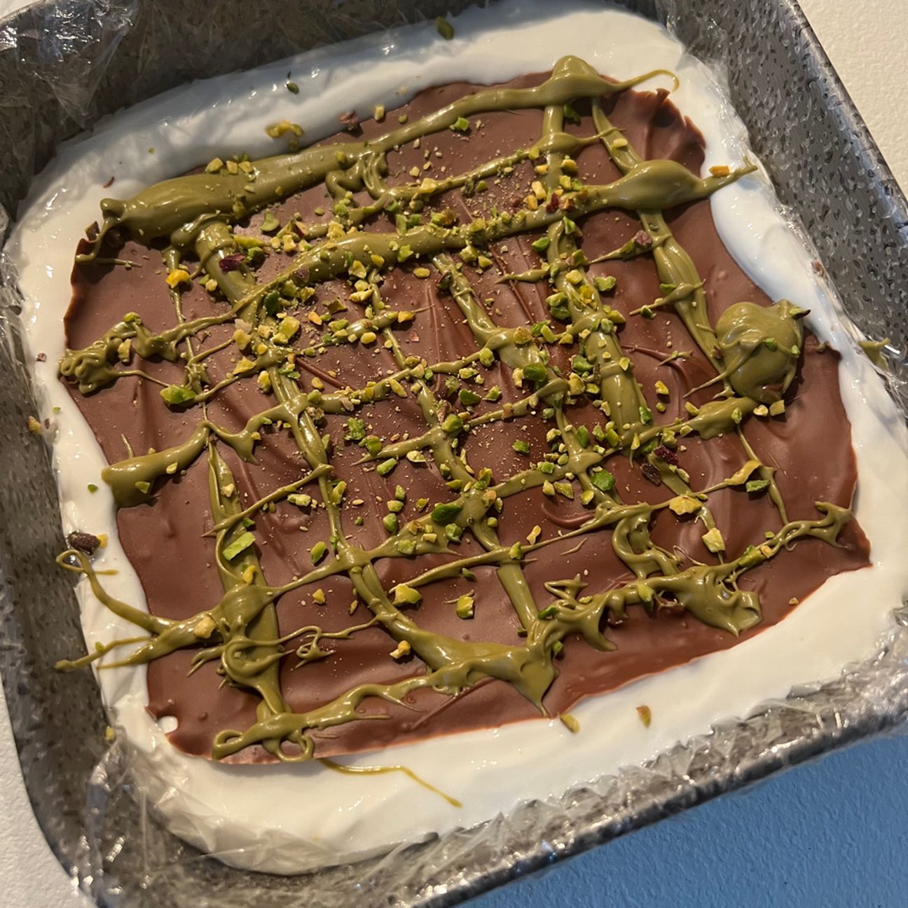 Cheesecake al cioccolato e pistacchio