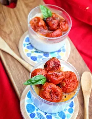 Ricetta Pannacotta di burrata e pomodorini confit di Lacasadizuccheroelavanda