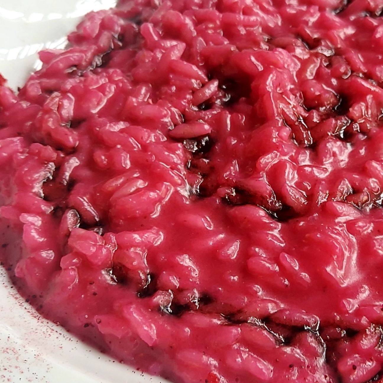 Risotto alla rapa rossa e polvere di liquirizia