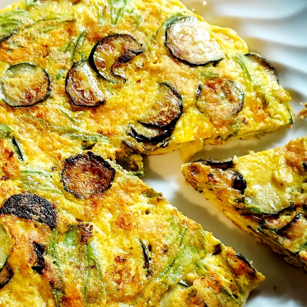 Frittata di zucchine e fiori di zucca