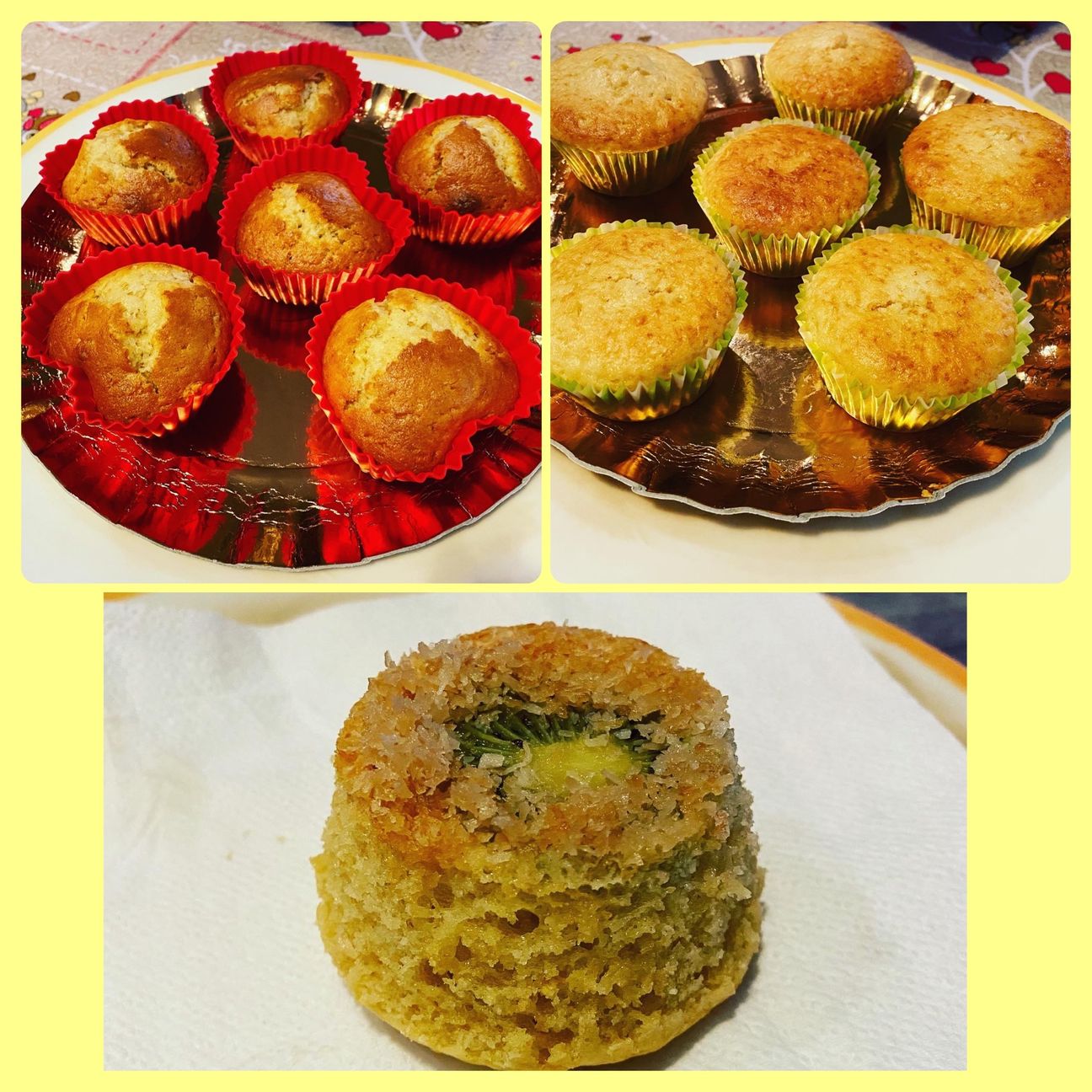 Muffin rovesciati cocco e kiwi