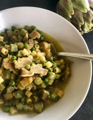 Ricetta Ditalini integrati con carciofi e piselli di lacucinasecondolabiffi