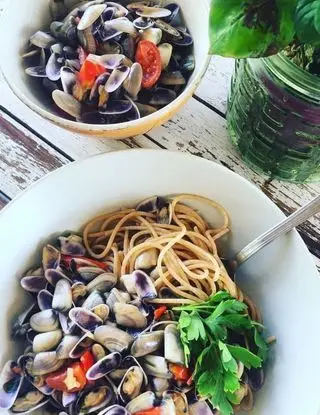 Ricetta Spaghetti integrali con fumetto di telline di lacucinasecondolabiffi