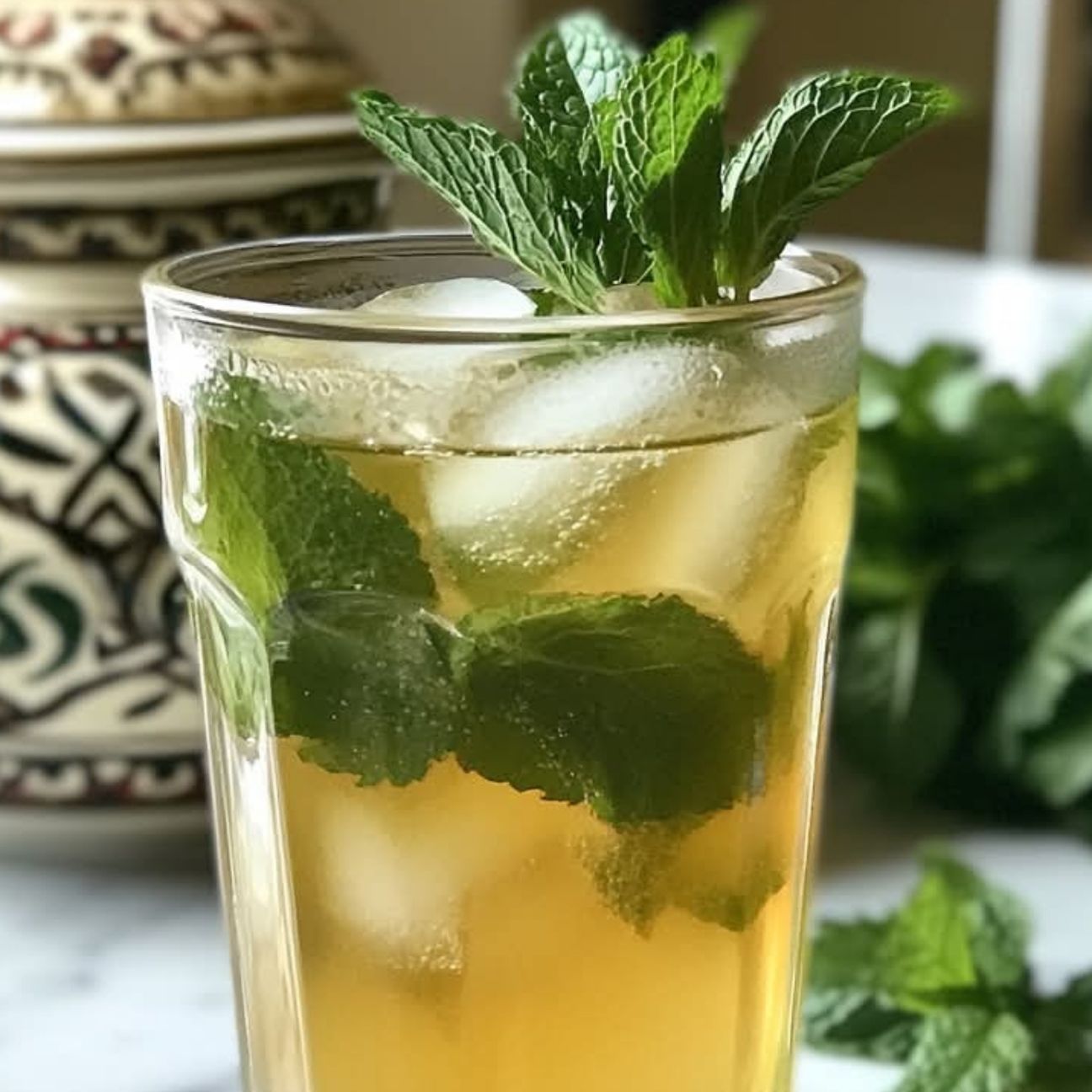 Infuso freddo alla menta (stile marocchino)