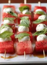 Ricetta Spiedini di anguria e mozzarelline