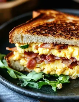 Ricetta Sandwich con uova strapazzate e pancetta di lacucinasecondolabiffi